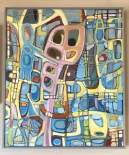 Quadro Ad Olio Su Compensato “bambino Con Fiore Rosa”