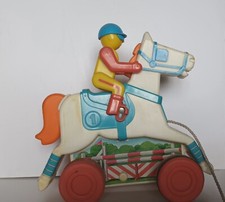 CHICCO  Derby VINTAGE 80's Horse pull toy cavallo con fantino anni '80