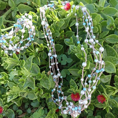 Collana con cristalli perle - collana,