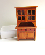 Credenza Cucina Soggiorno-in Legno Color Ciliegio-Mobili 1:12-Casa delle Bambole