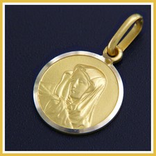 Ciondolo in ORO Giallo 18 kt 750 Madonna Madonnina Medaglia Medaglietta Unoaerre