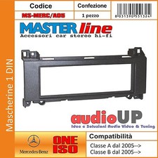MASCHERINA AUTORADIO 1 DIN MERCEDES CLASSE A 05-> ADATTATORE UN DIN MASTERLINE