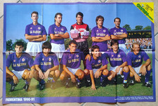 FIORENTINA SQUADRA FORMAZIONE 1990/91 RETRO CAGLIARI FORMAZIONE DOPPIO POSTER