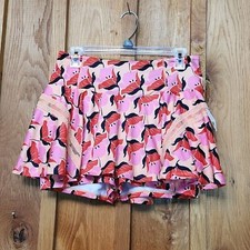 Free People Movement Plissettato Tennis Sportivo Skort, Grande, Rosa Nero Ret $88