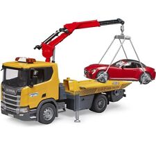 Bruder Scania Super 560R Camion Carro Attrezzi Con Gru con Auto Roadster Inclusa