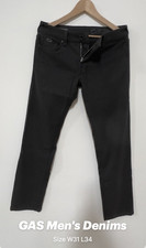 Pantalone uomo Gas grigio nero righe deboli taglia W31 L34 Morris aderente