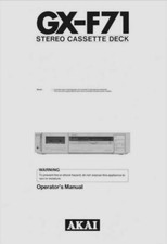 Akai GX-F71 - Istruzioni
