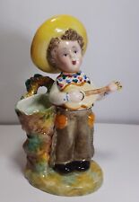 Statua Scultura Bambino Fanciullo con Rotture Stile Tosin Sebellin cm23 Chitarra