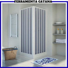 box cabina doccia angolare a soffietto 2 ante lati riducibile 70x70 80x80 70x90