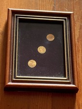 RARO LOTTO VINTAGE MONETA oro massiccio 8K: cornice legno miniatura N. 3 IN TOTALE!!!