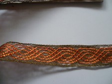 rara passamaneria vintage anni 60 filo metallico / seta color oro sc - mattone