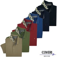 Polo Uomo Maniche Corte Puro Cotone Jersey Blu Verde COVERI M L XL XXL XXXL