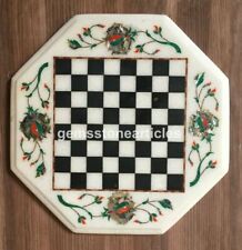Antico gioco da tavolo scacchi in marmo 12" fatto a mano semipreziosa pietra intarsiata
