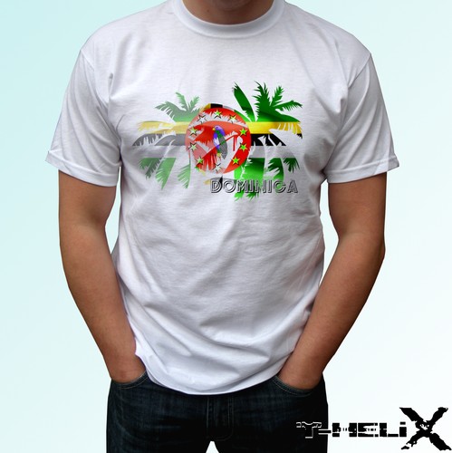 Dominica palm flag - , t