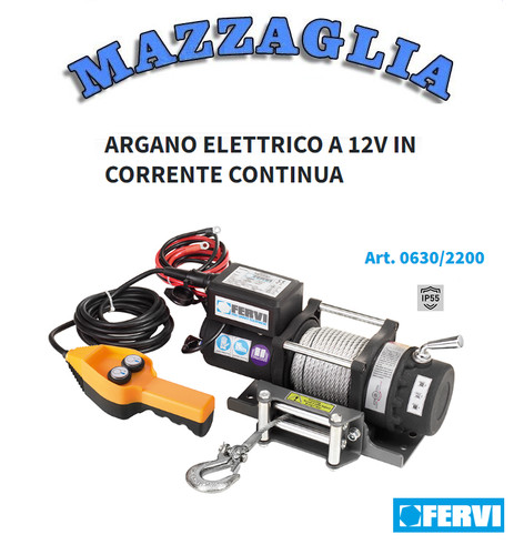 Fervi argano elettrico a 12v - argano,
