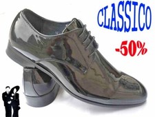 SCARPE UOMO CLASSICHE ELEGANTI  NERO VERNICE  39 40 41 42 43 