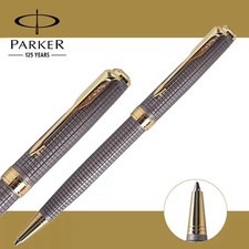Penna a sfera Good Parker serie Sonnet griglia grigia clip oro pennino fine inchiostro blu