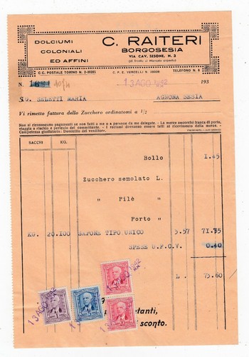 Fattura borgosesia dolciumi - fattura,