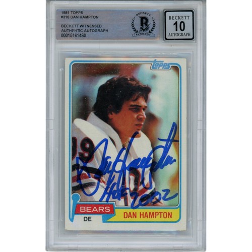Dan hampton firmato - hampton, topps