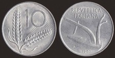 10 LIRE 1967 ITALIA