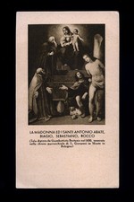 santino-holy card MADONNA  S.ROCCO SEBASTIANO BIAGIO ANTONIO AB-BOLOGNA salvardi