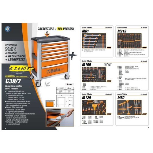 Carrello beta c39 cassetti - carrello, +