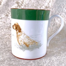 Tazza tazza vintage Hermes Paris setter inglese cane porcellana verde stoviglie