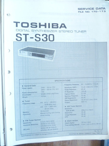 Toshiba s30 sintonizzatore - toshiba, st-s30
