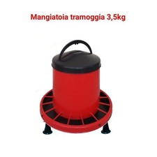 MANGIATOIA AUTOMATICA DA 3 KG GALLINE POLLI PULCINI PLASTICA TRAMOGGIA + PIEDI