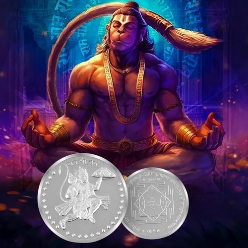 Moneta hanuman argento - in, puro