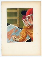 astronauti fantascienza anni 50 vintage illustrazione stampa spazio astronauta