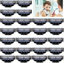 24X Lamette Mach 3 Turbo, Ricariche per Lame per Rasoio Da Uomo, Lame Barba