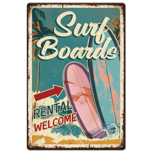 Tin sign for - , surfboards