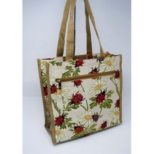 Shopper con coccinelle e fiori