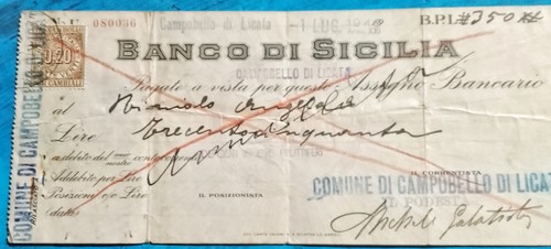 Assegno bancario banco - assegno,