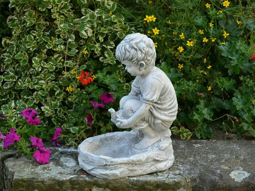 Statua bimbo con tartaruga - con,