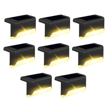 8 pz Luci Solari per Gradini Scale IP66 Lampade Esterno Luce Calda Ricaricabile