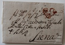 1797 TOSCANA lettera RADICOFANI-SIENA-timbro CUORE ROSSO SIENA-L61