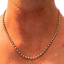 Collana militare soldato in acciaio inox da uomo donna catenina palline  45 cm