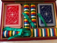 SCATOLA CARTE DA GIOCO E FICHES DAL NEGRO ANNI '60 VINTAGE