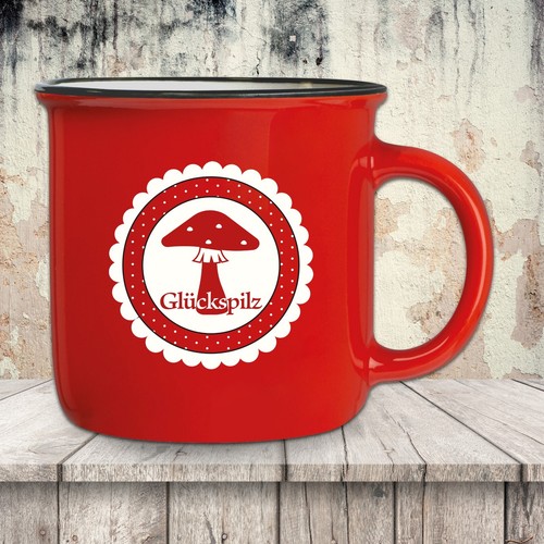 Vintage tazza rosso con - vintage,