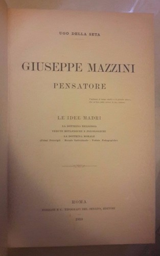 Giuseppe mazzini pensatore ugo - pensatore,