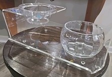 Lucite Clear Chip Dip Set