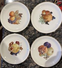 China Plates Rosenthal Thomas Dessert Dishes Ivory Fruit Center Gold Trim German