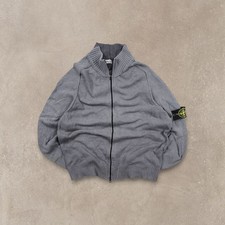 Vintage Stone Island Full-Zip Knit Sweater Grey | 2000s Italian Knitwear