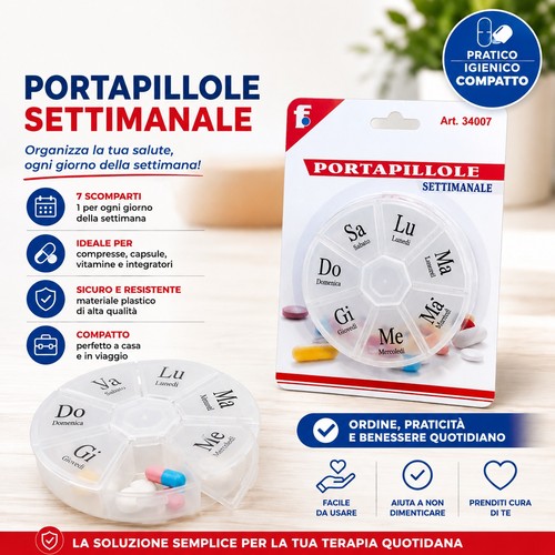 Portapillole settimanale - settimanale, in