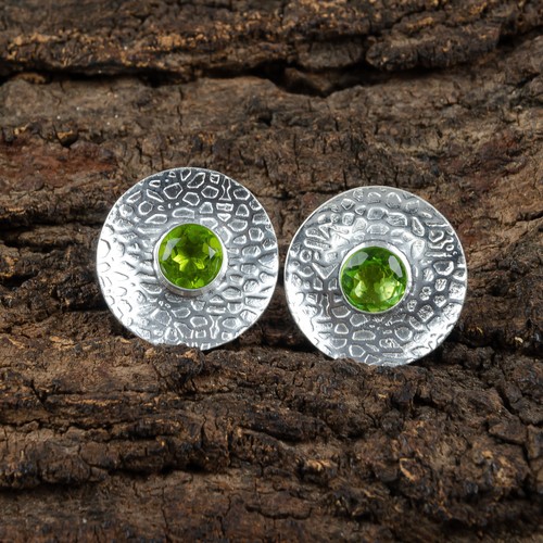 Orecchini rotondi peridoto - orecchini,