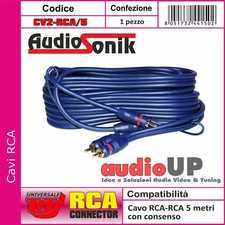 CAVO AUDIO RCA RCA PER AMPLIFICATORI LUNG 5M CON CONSENSO - CONNETTORI GOLD LINE