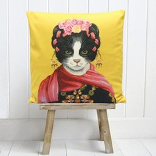 Copricuscino gatto Frida Kahlo