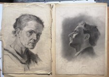 LOTTO DI 3 RITRATTI A CARBONCINO/GRAFITE - SECOLO XIX/XX studi accademici